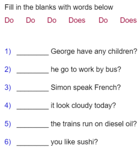 Simple Present Tense Do Does Exercise 4 - Englishpedia.net